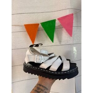 Dr. Martens Blaire White Leather Platform Gladiator Sandals Women 6 EU 37